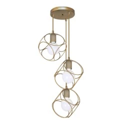 Lusita Megapap E27 metallic three-light ceiling light in golden color 35x35x90cm. Lusita Megapap E27 metallic three-light ceiling light in golden color 35x35x90cm.