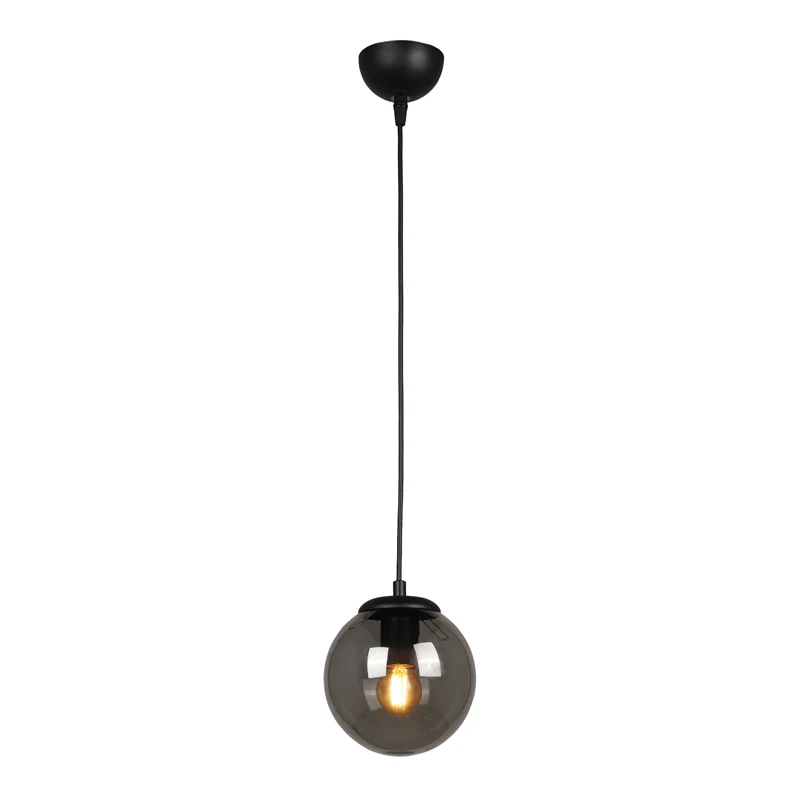 Malta Megapap E27 glass single light ceiling light in black color 15x15x70cm.