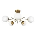 Maxidex Megapap Ε27 metal - glass ceiling light in gold color Ø80x50cm.