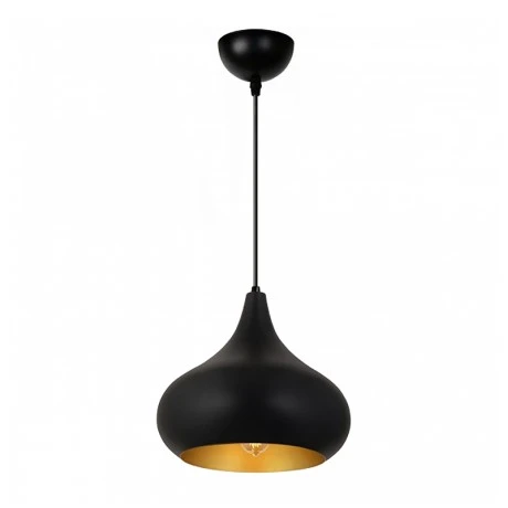 Meril Megapap  E27 metallic ceiling lamp in black color Ø33x100cm.