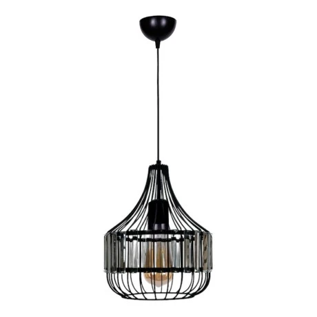 Merlin Megapap E27 metallic - glass ceiling light in black color Ø28x80cm.