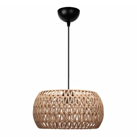 Miranda Megapap E27 rope ceiling lamp in natural color Ø30x70cm.