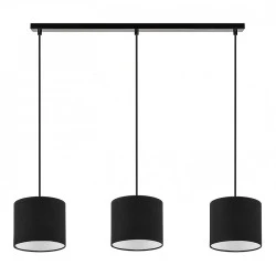 Morris Megapap E27 fabric three-light ceiling light in black color 55x15x70cm Morris Megapap E27 fabric three-light ceiling light in black color 55x15x70cm