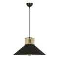 Nebraska Megapap Ε27 fabric ceiling light in black color Φ40x70cm.