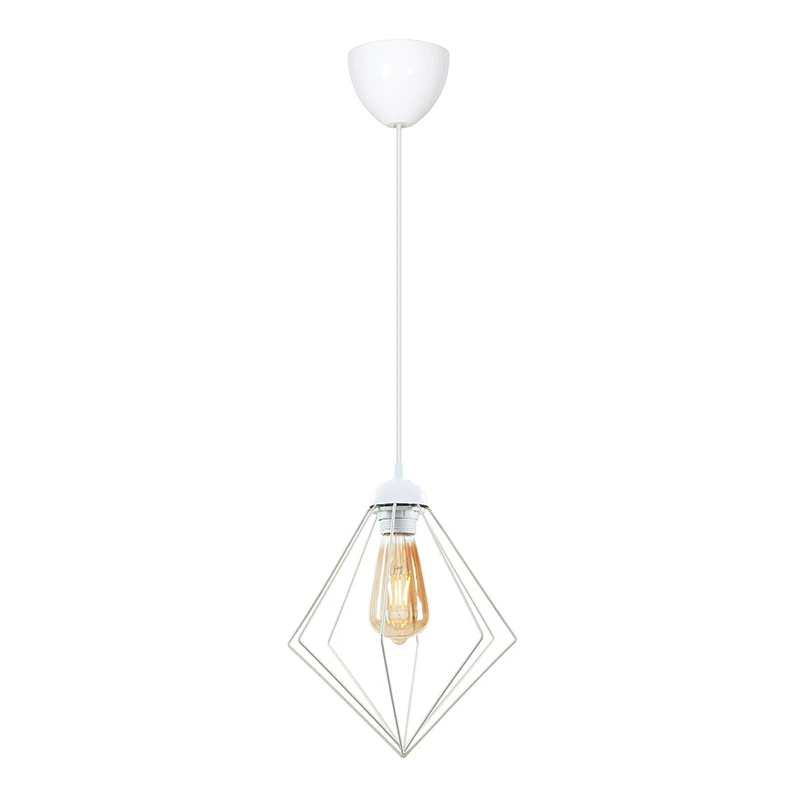 Nura Megapap E27 metallic -single-light ceiling light in white color 24x24x72cm.