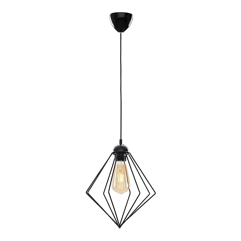Nura Megapap E27 metallic -single-light ceiling light in black color 24x24x72cm.