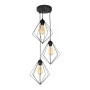 Nura Megapap metallic three-light ceiling light E27  in black color 21x21x70cm.