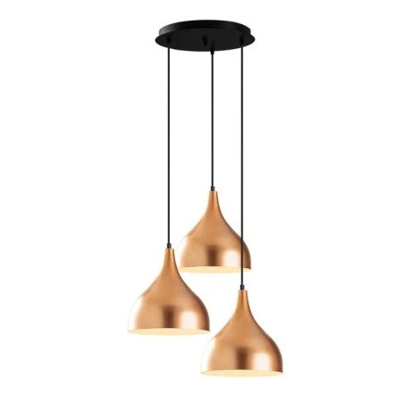 Oslo Megapap E27 metallic three-light ceiling light in copper color 47x30x122cm.