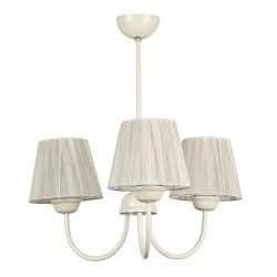 Ovana Megapap E27 metal - fabric three-lights ceiling light in cream color 45x45x50cm. Ovana Megapap E27 metal - fabric three-lights ceiling light in cream color 45x45x50cm.