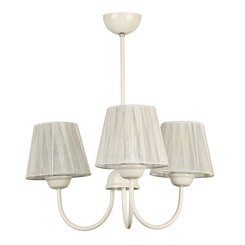 Ovana Megapap E27 metal - fabric three-lights ceiling light in cream color 45x45x50cm.