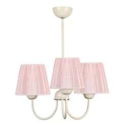 Ovana Megapap E27 metal - fabric three-lights ceiling light in pink color 45x45x50cm. Ovana Megapap E27 metal - fabric three-lights ceiling light in pink color 45x45x50cm.