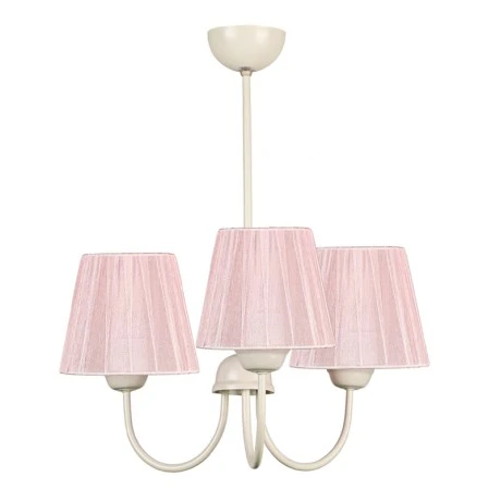 Ovana Megapap E27 metal - fabric three-lights ceiling light in pink color 45x45x50cm.
