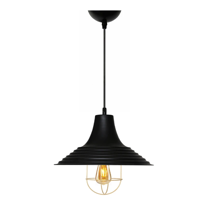 Retro Megapap E27 metallic ceiling lamp in black color Φ30x70cm.