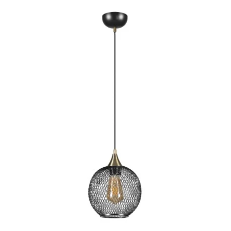 Rita Megapap E27  metallic single-light ceiling light in black color 18x18x70cm.