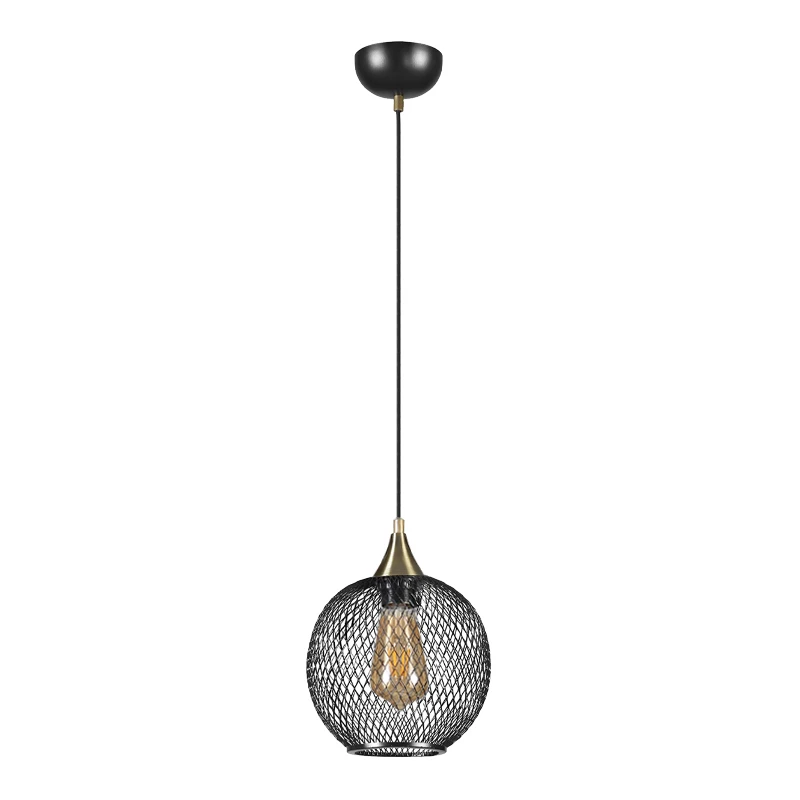 Rita Megapap E27  metallic single-light ceiling light in black color 18x18x70cm.