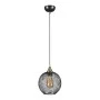 Rita Megapap E27  metallic single-light ceiling light in black color 18x18x70cm.