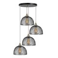 Rosa Megapap E27 metallic four-light ceiling light in black color 35x35x70cm.