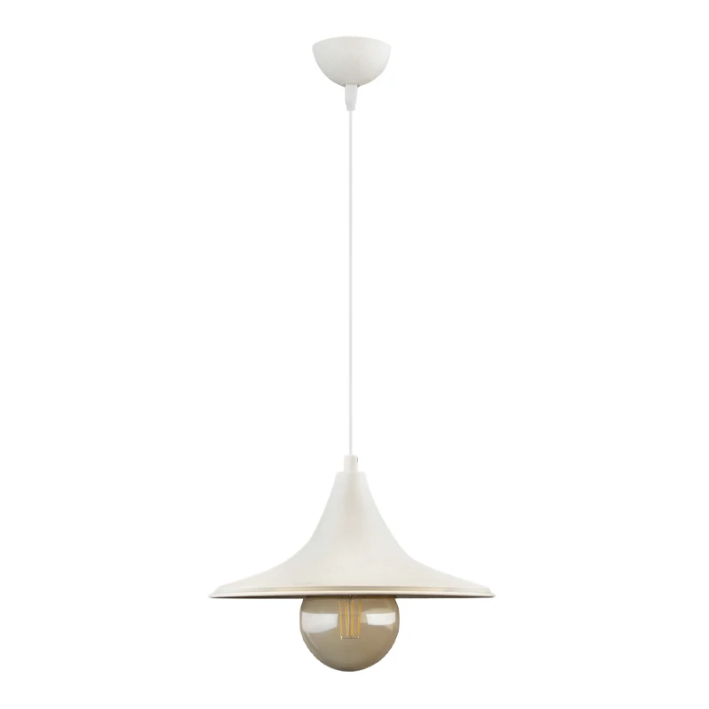 Silia Megapap E27 metal single-light ceiling light in white color 27x27x65cm.