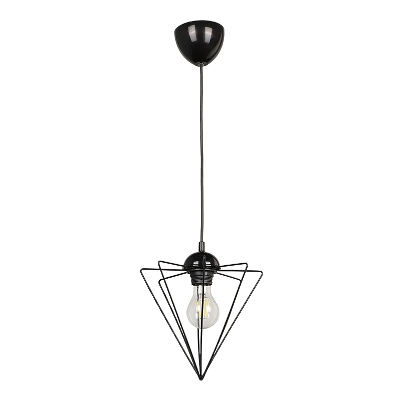 Stormie Megapap metallic single-light ceiling light E27  in black color 21x21x70cm.