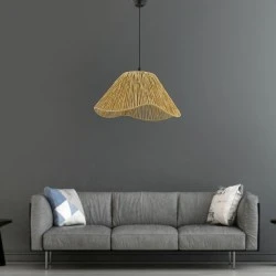Sukne Megapap E27 jute ceiling lamp in camel color Ø35x60cm. Sukne Megapap E27 jute ceiling lamp in camel color Ø35x60cm.