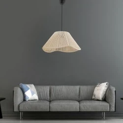Sukne Megapap E27 rope ceiling lamp in ecru color Ø35x60cm. Sukne Megapap E27 rope ceiling lamp in ecru color Ø35x60cm.
