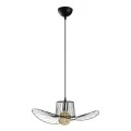 Tel Megapap E27 metallic ceiling lamp in black color Φ49x110cm.
