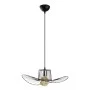 Tel Megapap E27 metallic ceiling lamp in black color Φ49x110cm.