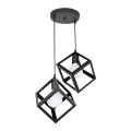 Thora Megapap metallic two-light ceiling light E27  in black color 22x22x70cm.