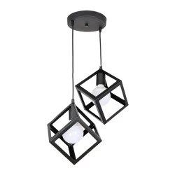 Thora Megapap metallic two-light ceiling light E27 in black color 22x22x70cm. Thora Megapap metallic two-light ceiling light E27 in black color 22x22x70cm.