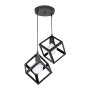 Thora Megapap metallic two-light ceiling light E27  in black color 22x22x70cm.