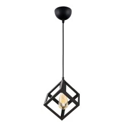Thora Megapap metallic single-light ceiling light E27 in black color 22x22x70cm. Thora Megapap metallic single-light ceiling light E27 in black color 22x22x70cm.