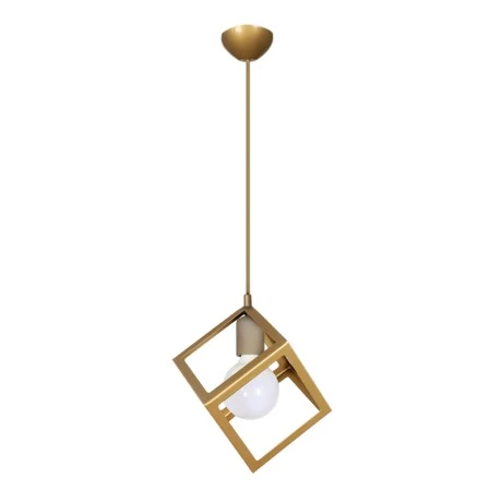 Thora Megapap metallic single-light ceiling light E27  in matte gold color 22x22x70cm.