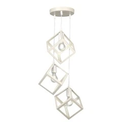 Thora Megapap metallic three-light ceiling light E27 in white color 22x22x70cm. Thora Megapap metallic three-light ceiling light E27 in white color 22x22x70cm.