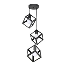 Thora Megapap metallic three-light ceiling light E27 in black color 22x22x70cm. Thora Megapap metallic three-light ceiling light E27 in black color 22x22x70cm.