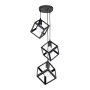 Thora Megapap metallic three-light ceiling light E27  in black color 22x22x70cm.