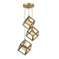 Thora Megapap metallic three-light ceiling light E27  in matte gold color 22x22x70cm.