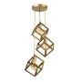 Thora Megapap metallic three-light ceiling light E27  in matte gold color 22x22x70cm.