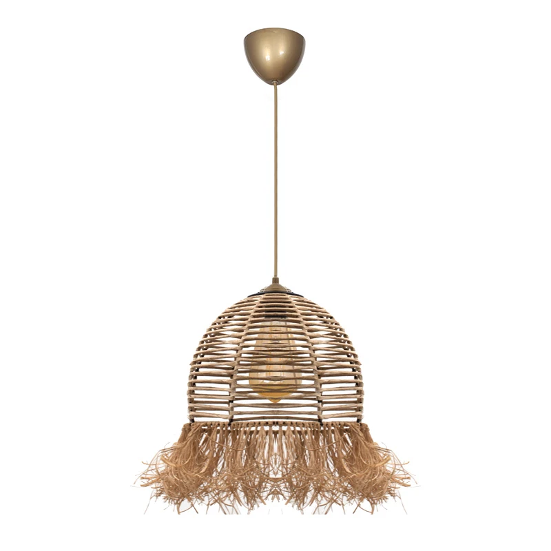 Varena Megapap E27 paper ceiling light in natural color Ø30x70cm.