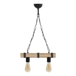 Vero Megapap wooden ceiling light in natural - black color 40x8x65cm. Vero Megapap wooden ceiling light in natural - black color 40x8x65cm.