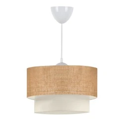Whitehouse Megapap E27 juta fabric ceiling lamp in beige color 30x20x55cm. Whitehouse Megapap E27 juta fabric ceiling lamp in beige color 30x20x55cm.