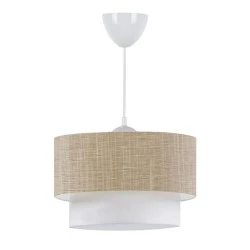 Whitehouse Megapap E27 fabric ceiling lamp in beige color 30x20x55cm. Whitehouse Megapap E27 fabric ceiling lamp in beige color 30x20x55cm.