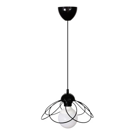 Zufash Megapap E14 metallic single-light ceiling light in black color 25x25x60cm.