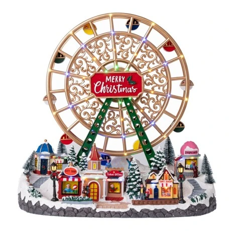 XMAS FERRIS WHEEL ANIMATED WITH ADAPTOR LIGHTS MUSIC AND MOVEMENT 50Χ28Χ50CM