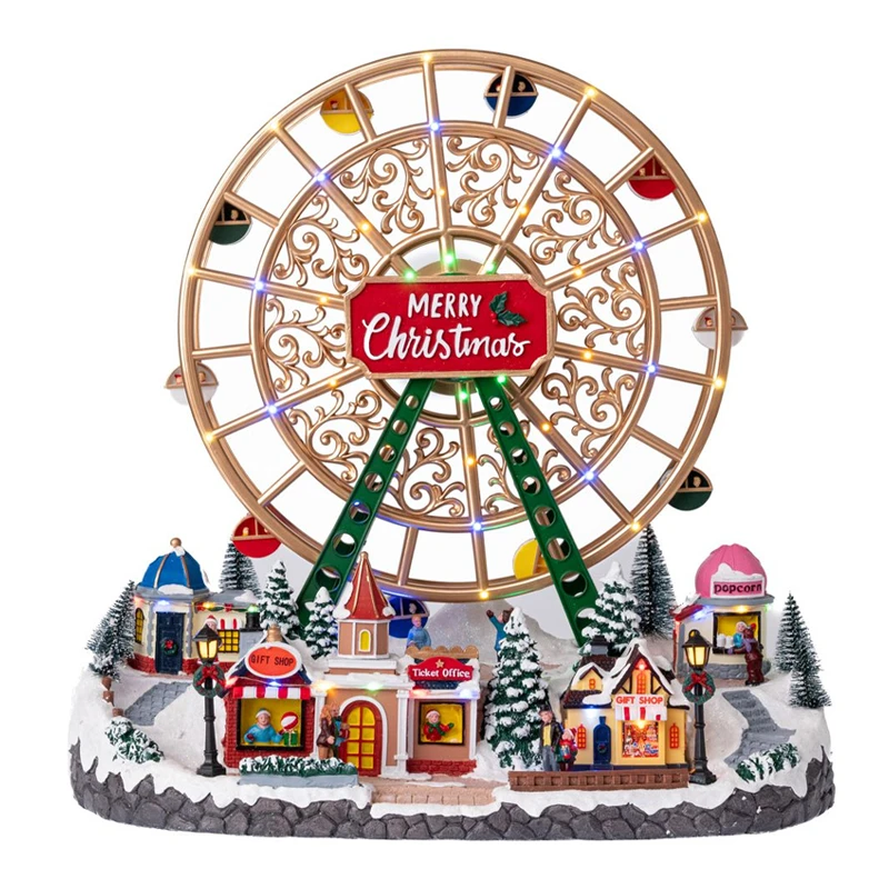 XMAS FERRIS WHEEL ANIMATED WITH ADAPTOR LIGHTS MUSIC AND MOVEMENT 50Χ28Χ50CM
