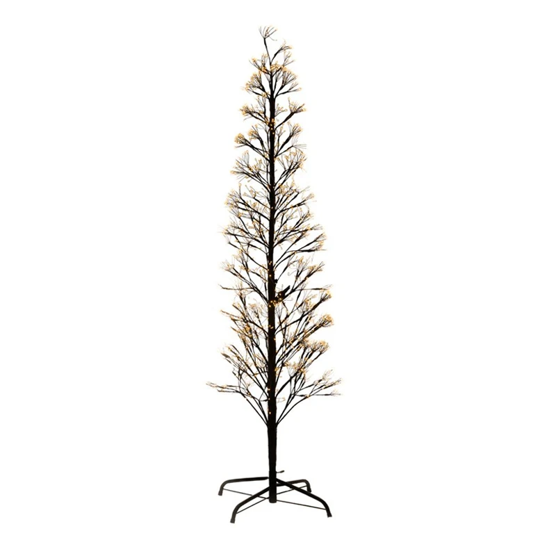 ILLUMINATED XMAS TREE 150CM WITH 2000 WARM WHITE LED ON BLACK METAL BASE D45CM