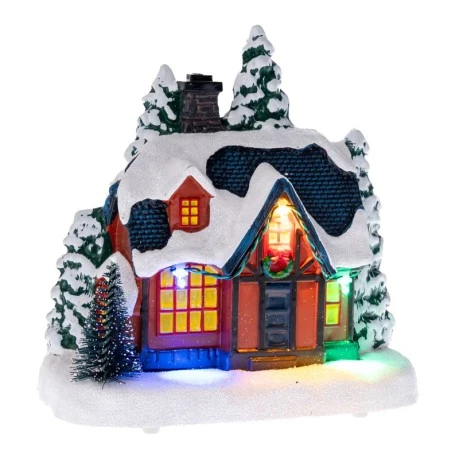 CHRISTMAS RESIN LED HOUSE 16X10Χ17CM BATTERY OPPERATED