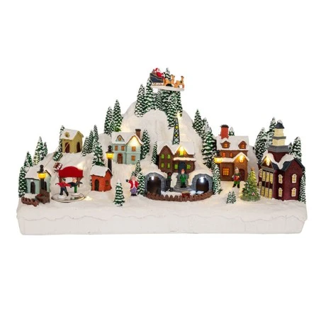 XMAS LIGHTED VILLAGE SCENE WITH ANIMATED TRAIN INCLUDING ADAPTOR 41X16X24CM
