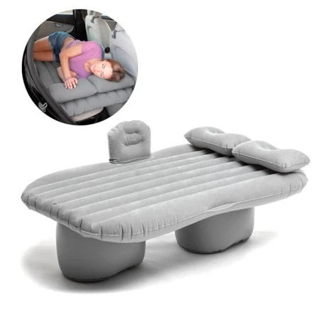 Inflatable mattress color gray 132.5x72x40cm.