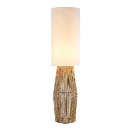 NATURAL PAPER ROPE FLOOR LAMP WITH WHITE SHADE D28X130CM