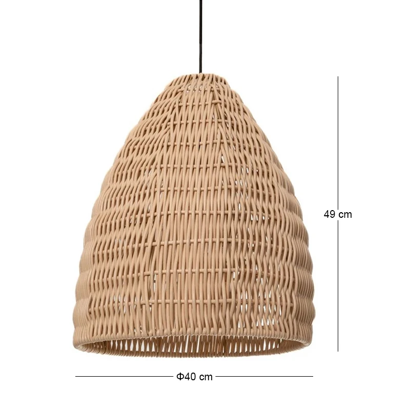 NATURAL RATTAN CEILING LAMP D40Χ49CM